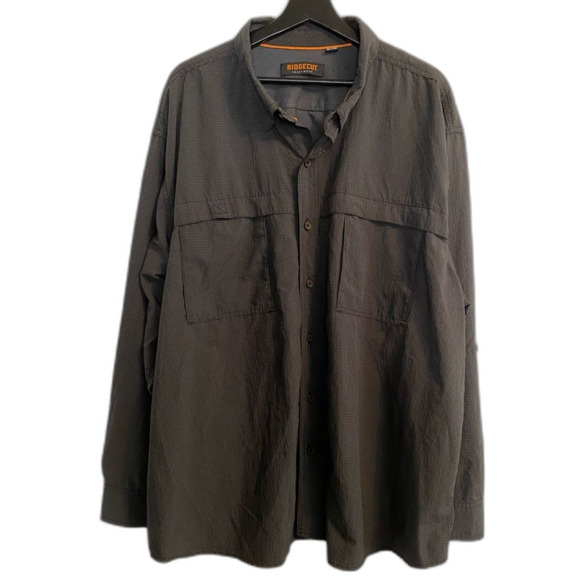 Ridgecut Toughwear 3XL Button Up Men's Shirt, Gray, Outdoorsy Athletic UB-38 - Picture 2 of 9